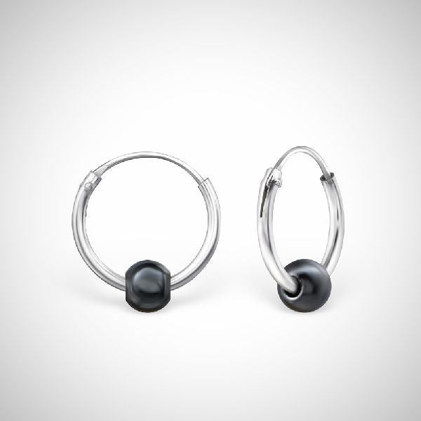 Zilveren oorringen voor kinderen - kralen