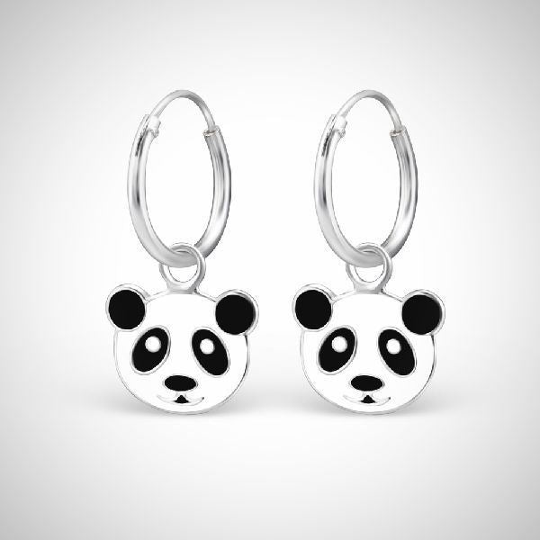 Panda 925 sterling zilveren en epoxy oorringen
