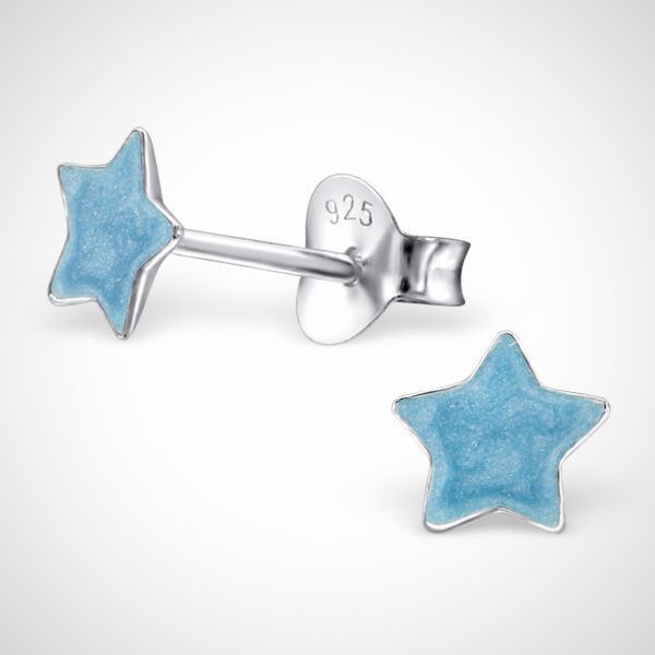 Ster 925 sterling zilver + epoxy kleur oorstekers