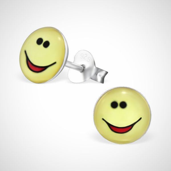 Smiley face 925 sterling zilver oorstekers