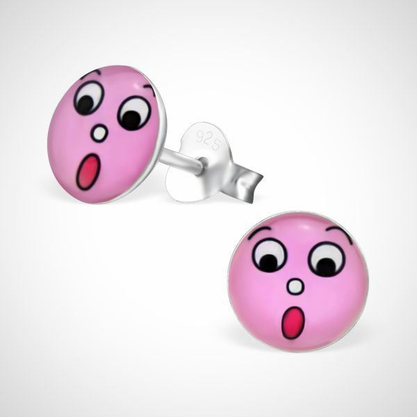 Smiley verrast 925 sterling zilver oorstekers