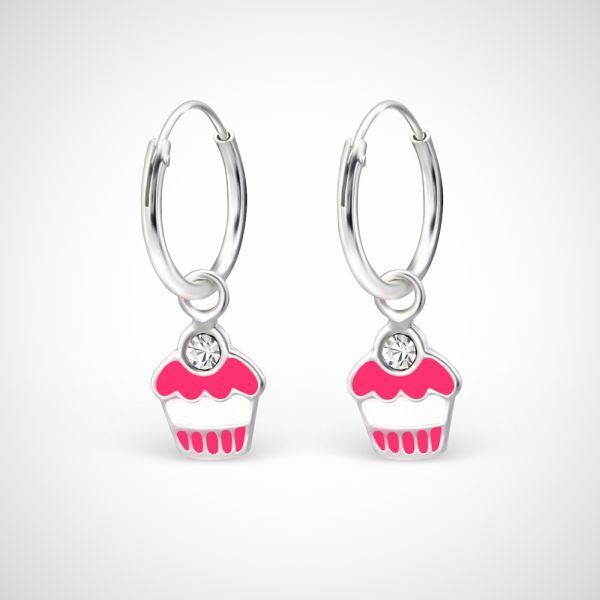 Cupcake 925 sterling zilveren en epoxy oorringen