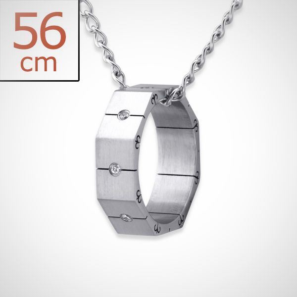 Ring - 316L chirurgisch roestvrij staal ketting met ring