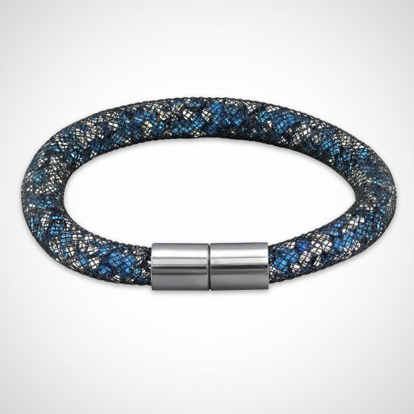 Armband Stardust Crystal Tube Zilver / Blauw – Stijlvol & Sprankelend