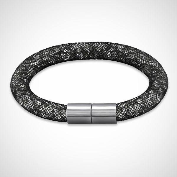 Armband Stardust Crystal Tube Zilver / Zwart – Stijlvol & Sprankelend