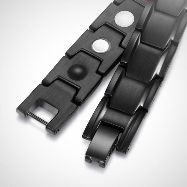 Magnetisch herenarmband - zwart - RVS