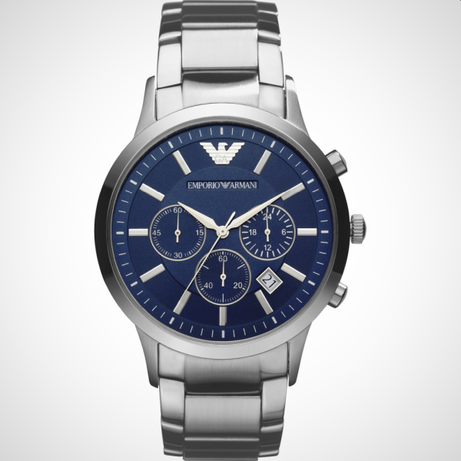 Emporio Armani horloge AR2448 Renato - Staal - Zilverkleurig - Ø 43 mm