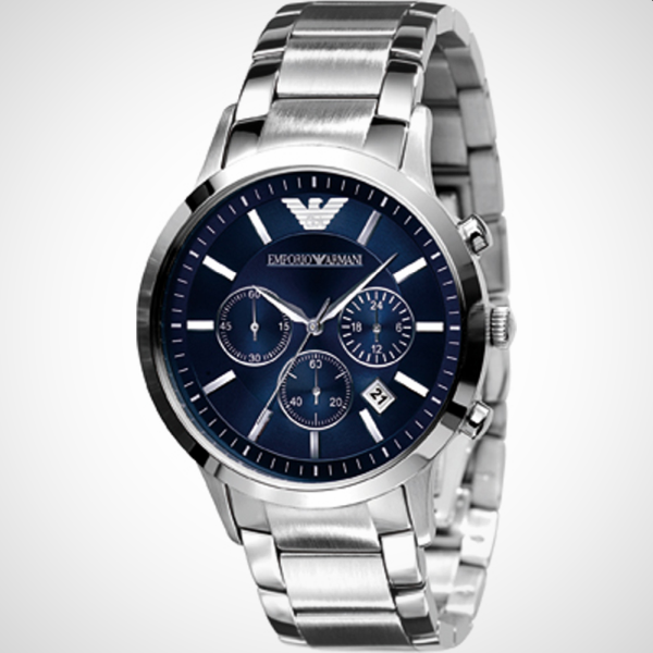 Emporio Armani horloge AR2448 Renato - Staal - Zilverkleurig - Ø 43 mm