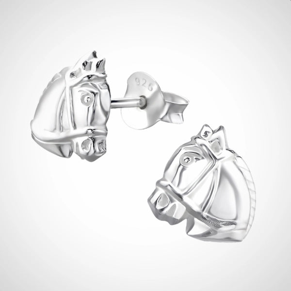 kinderoorbellen zilver - oorstekers - zilveren oorbellen - paard