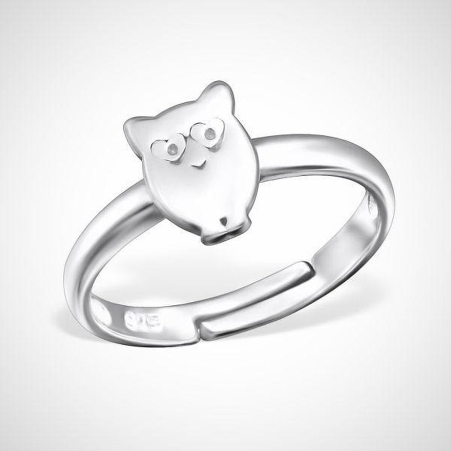 mooie zilveren ring - uil - voor de kids