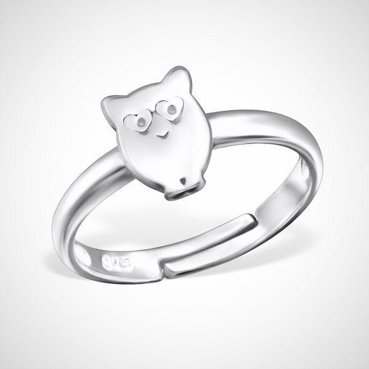 mooie zilveren ring - uil - voor de kids