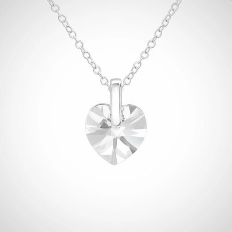 zilveren ketting met hanger - swarovski - dames - hart - 42 cm