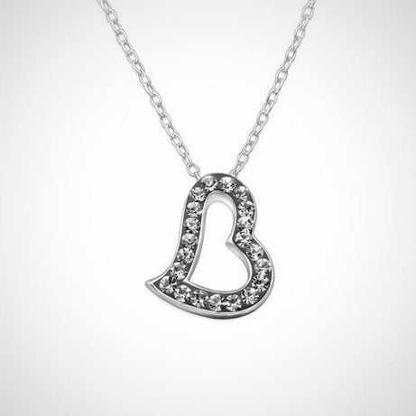 Zilveren ketting + hanger met 21 kristal steentjes - black diamond