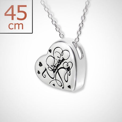 Hart - Zilveren ketting 45 cm met hart hanger