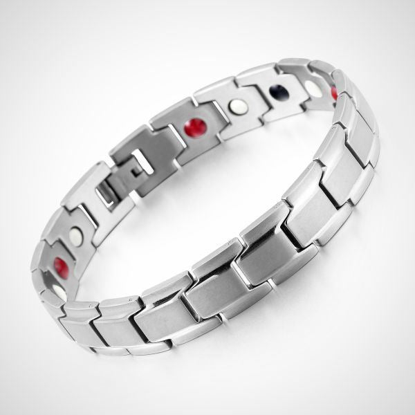 Magnetisch herenarmband - RVS - zilverkleurig