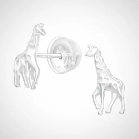 Eenvoudige kinderoorbellen - Zilver - Giraffe