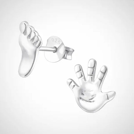kinderoorbellen zilver - Hand en voet